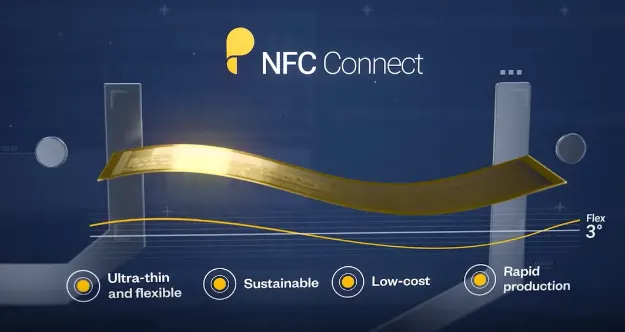 Consumer tapping smartphone to interact with NFC-enabled smart packaging