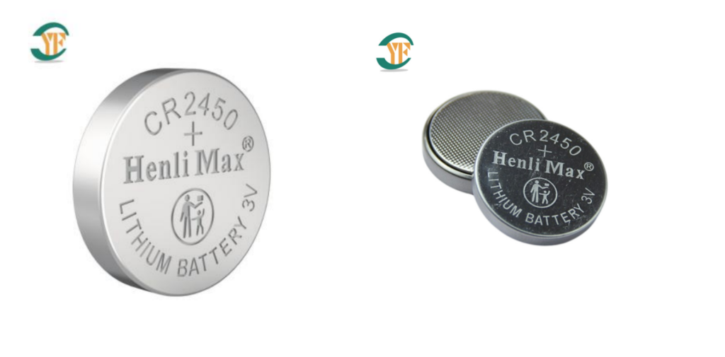 CR2450 high capacity lithium coin battery for wearable devices