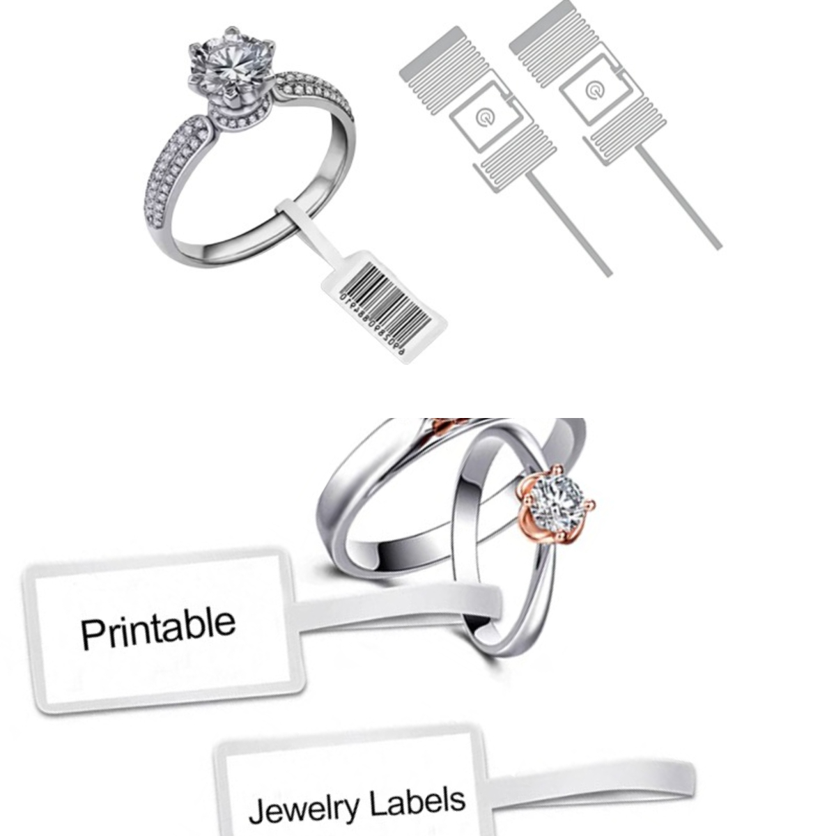 RFID jewelry label for smart retail inventory and jewelry tracking