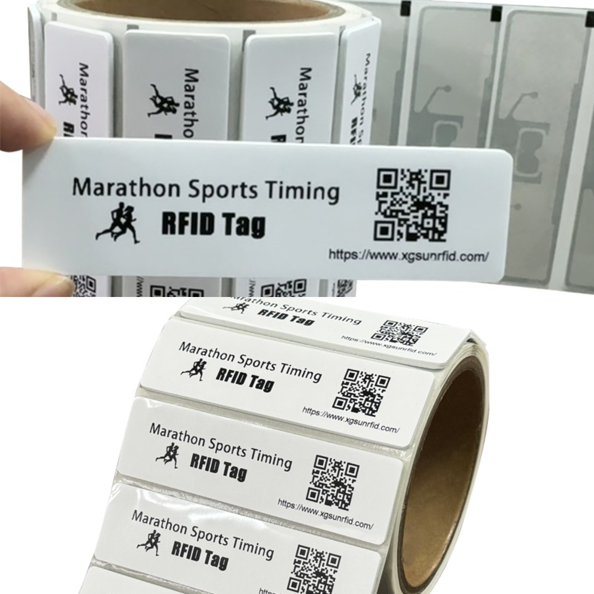 RFID marathon bib timing tag for sports event tracking and race timing