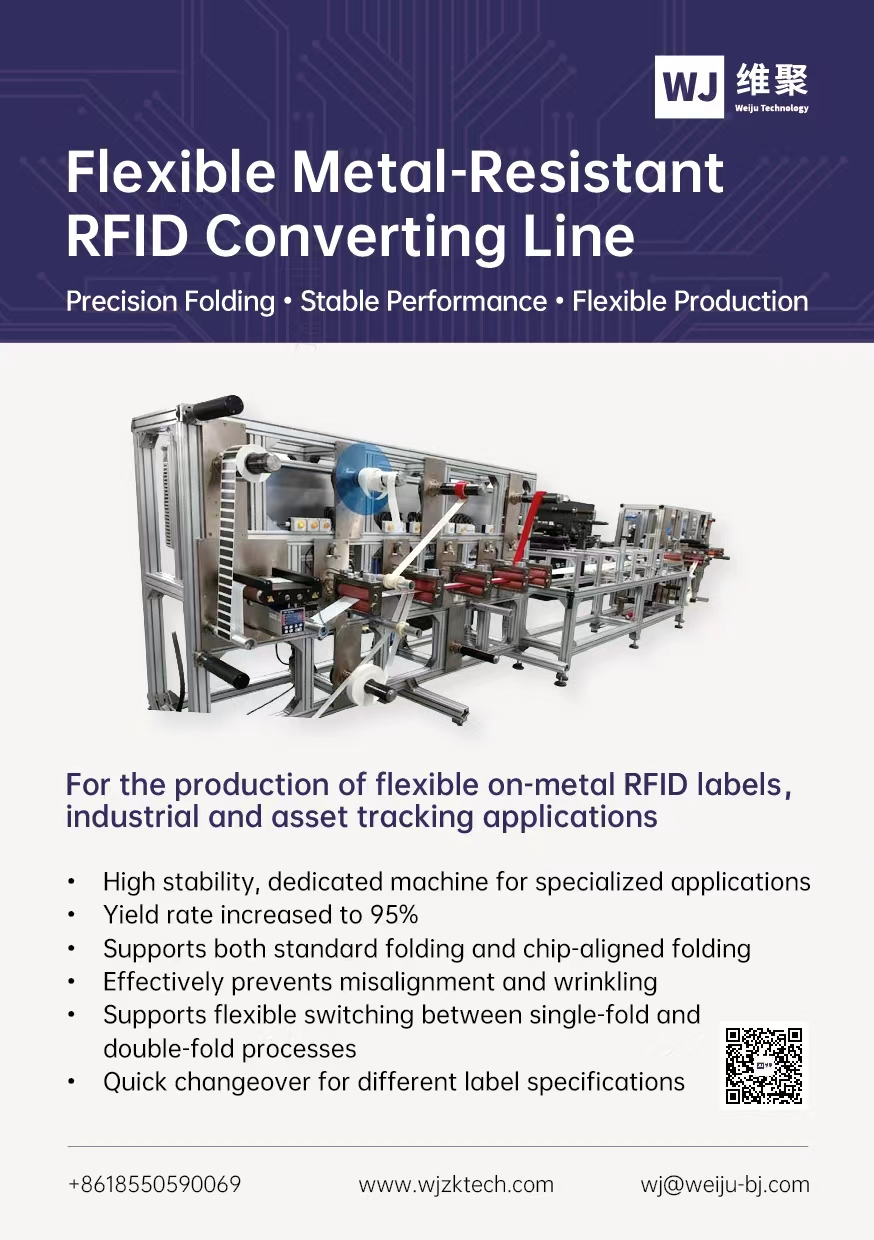 Flexible anti-metal RFID label lamination production line